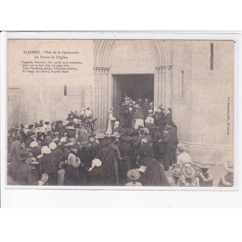 SAINT-JAMES: fête de la centenaire, la sortie de l'église - très bon état