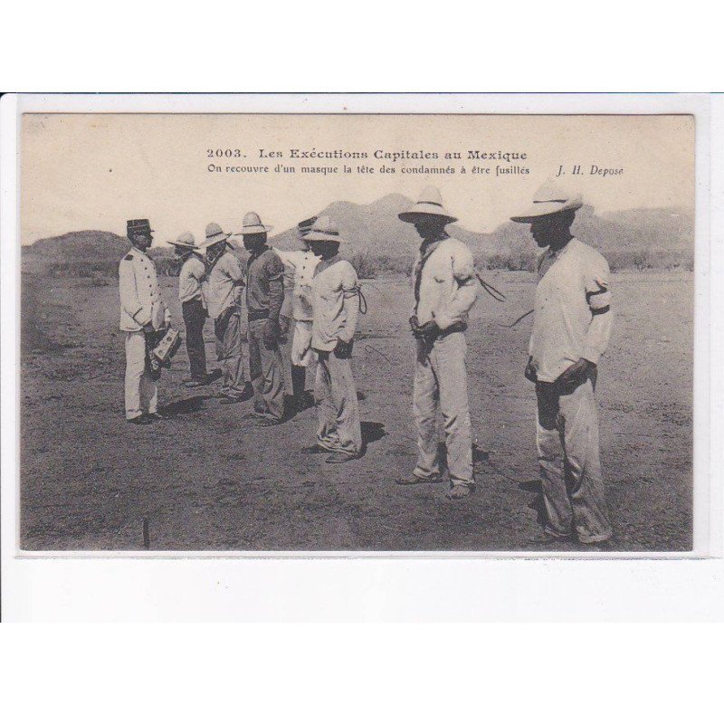 MEXIQUE: exécutions capitales, on recouvre d'un masque la tête des condamnés à être fusillés - très bon état