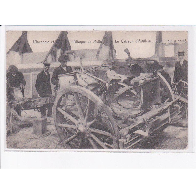 BELGIQUE: FLANDRE ORIENTAL: MELLE: incendie et l'attaque de melle, le caisson d'artillerie - très bon état