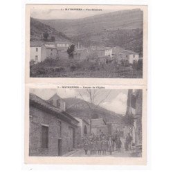 MAYRONNES: vue générale, avenue de l'église, carte double - très bon état
