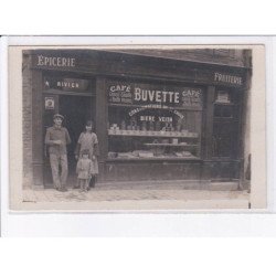 FRANCE: carte photo, à localiser, épicerie, café buvette, Rivier - très bon état
