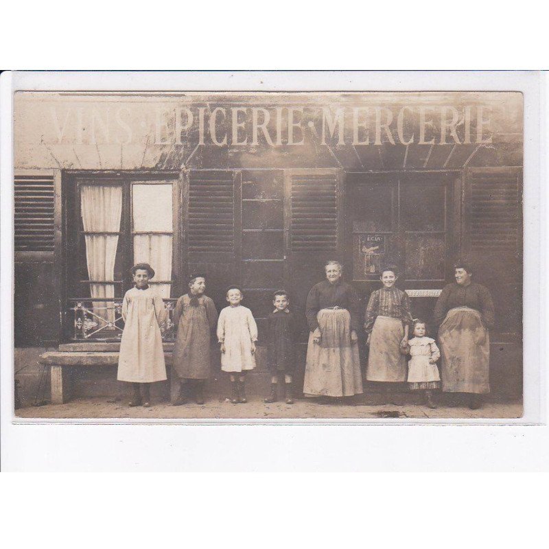 FRANCE: carte photo, à localiser, vins épicerie mercerie - état