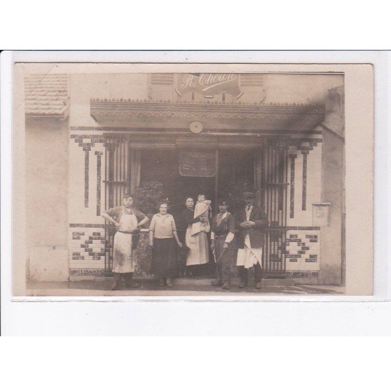 FRANCE: carte photo, à localiser, boucherie cheron - état