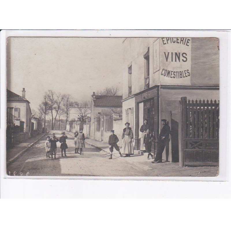 FRANCE: carte photo, à localiser, épicerie vins comestibles - très bon état