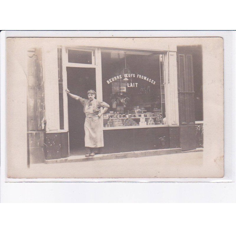 FRANCE: carte photo, à localiser, épicerie, beurre oeufs fromages lait - très bon état