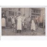 FRANCE: carte photo, à localiser, boucher (?), vaches déguisées - état