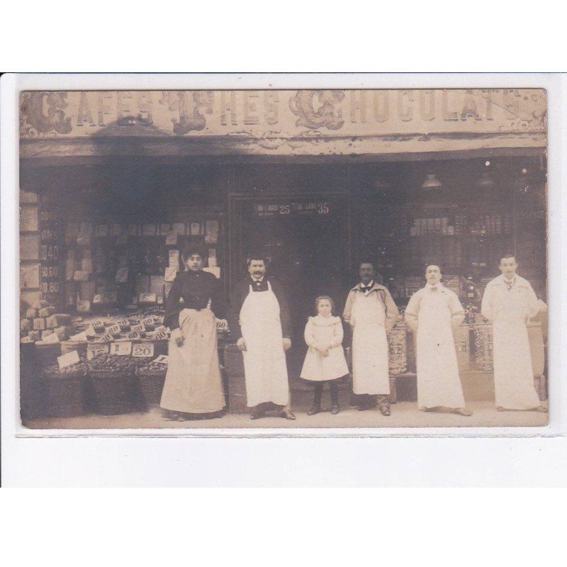 FRANCE: carte photo, à localiser, épicerie, café, chocolat - très bon état