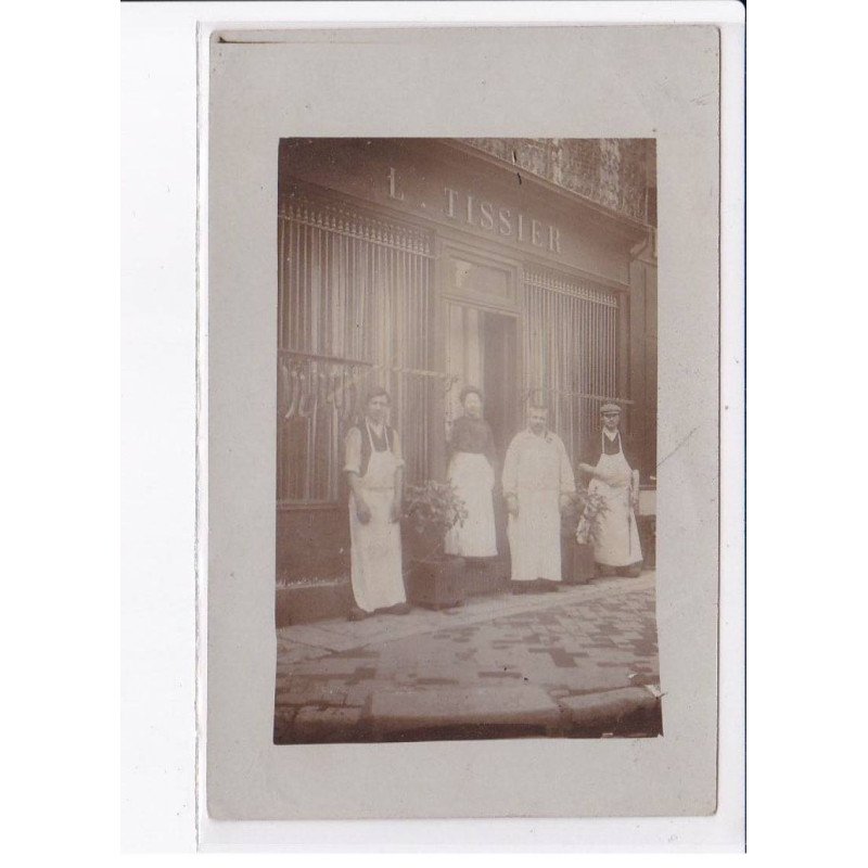 FRANCE: carte photo, à localiser, boucherie L. Tissier - très bon état