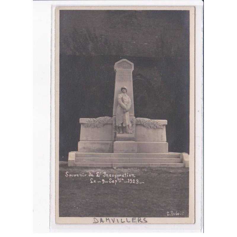 DAMVILLERS: souvenir de l'inauguration 1923 - très bon état