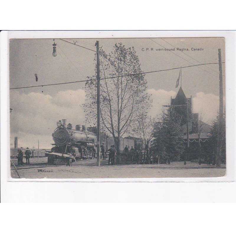 CANADA: SASKATCHEWAN: chemin de fer, gare, west-bound regina, train - très bon état