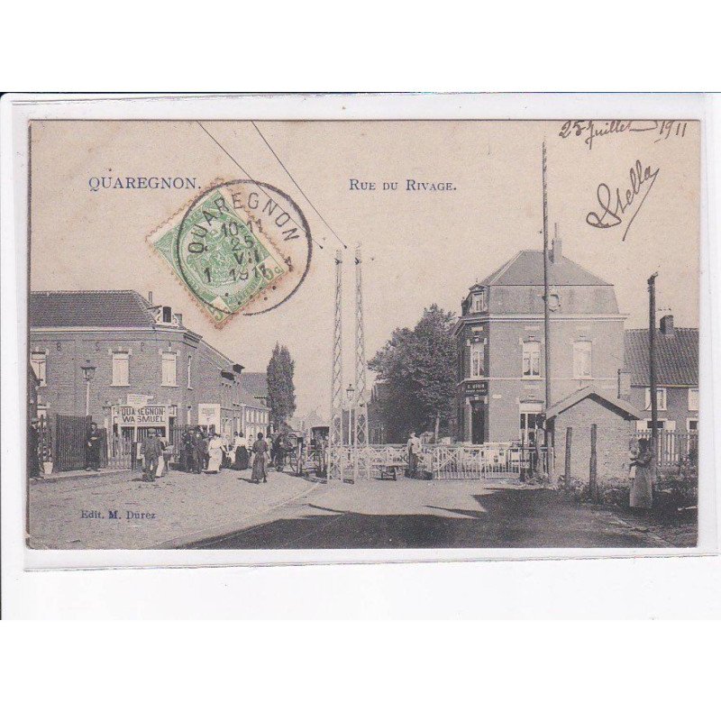 BELGIQUE: HAINAUT: QUAREGNON: rue du rivage, passage à niveau, chemin de fer - très bon état