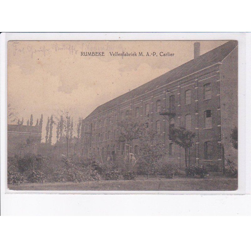 BELGIQUE: FLANDRE OCCIDENTALE: RUMBEKE: vellenfabriek M.A.P. carllier - très bon état