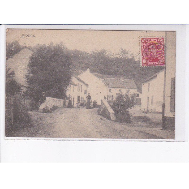 BELGIQUE: LIEGE: WONCK: scène de village - très bon état