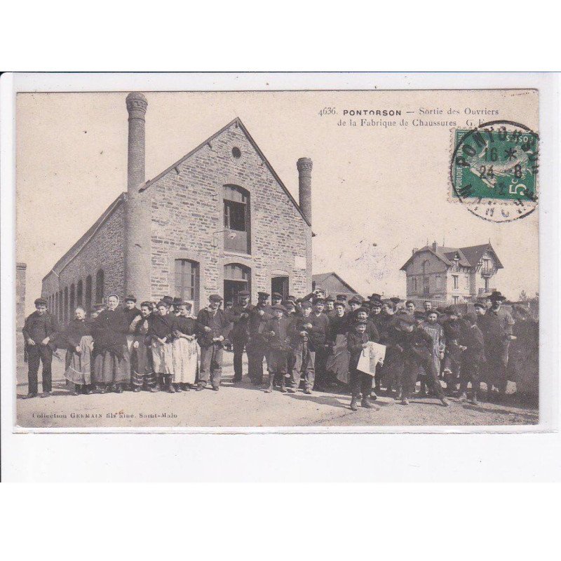 PONTORSON: sortie des ouvriers de la fabrique de chaussures - très bon état