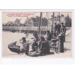 BARFLEUR: les quais et passage du train cherbourg-barfleur - très bon état