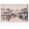 SAINT-PAIR: la place du marché, l'hôtel de france, attelage - état