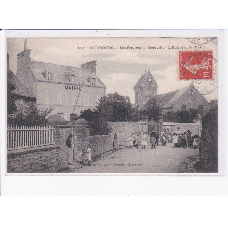 CHERBOURG: l'église et la mairie - très bon état
