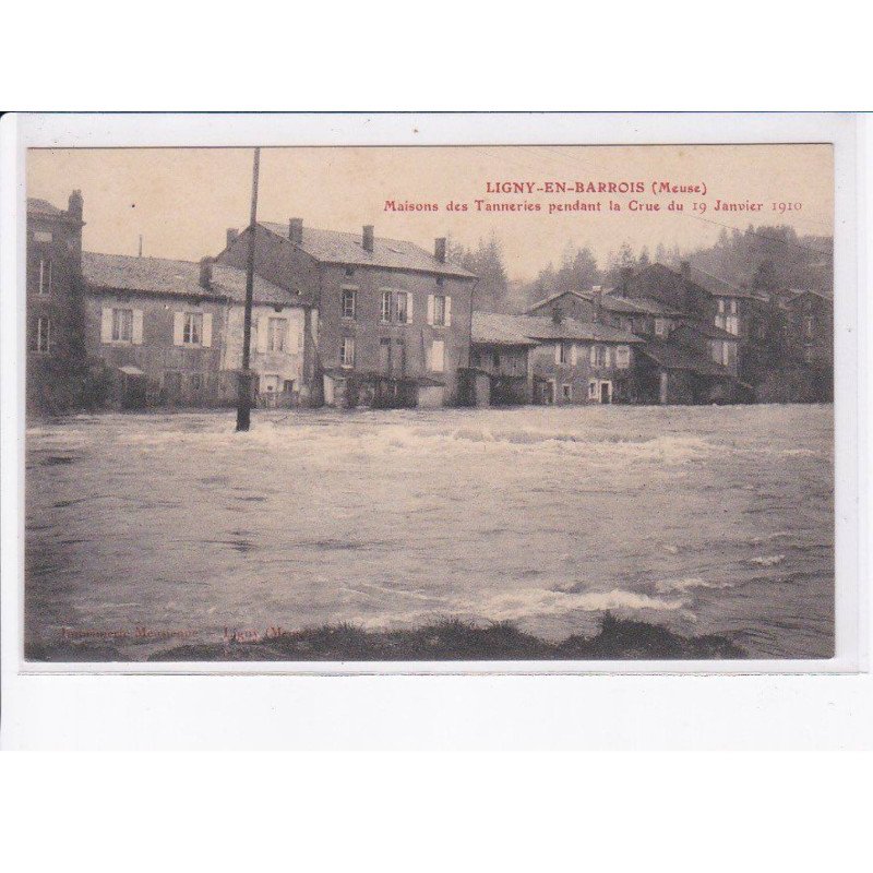 LIGNY-en-BARROIS: maisons des tanneries pendant la crue du 19 janvier 1910 - très bon état