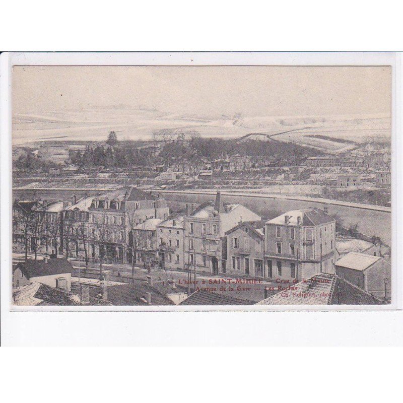 SAINT-MIHIEL: l'hiver, crue de la meuse, avenue de la gare - très bon état