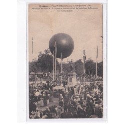 AGEN: fêtes présidentielles 1906, ascension du ballon "le lanturlu" de l'aéro-club du sud-ouest de borde - état