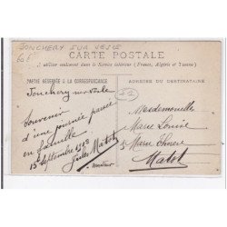 JONCHERY-sur-VESLE : échelle sur une hutte de foin avec 3 femmes - très bon état