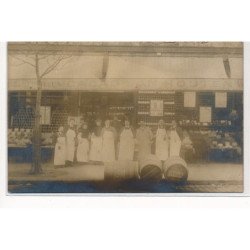 CARTE PHOTO A LOCALISER : paris(?) epicerie - tres bon etat