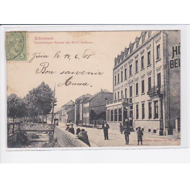 LUXEMBOURG: echternach luxemburger strasse mit hotel berllevue - état