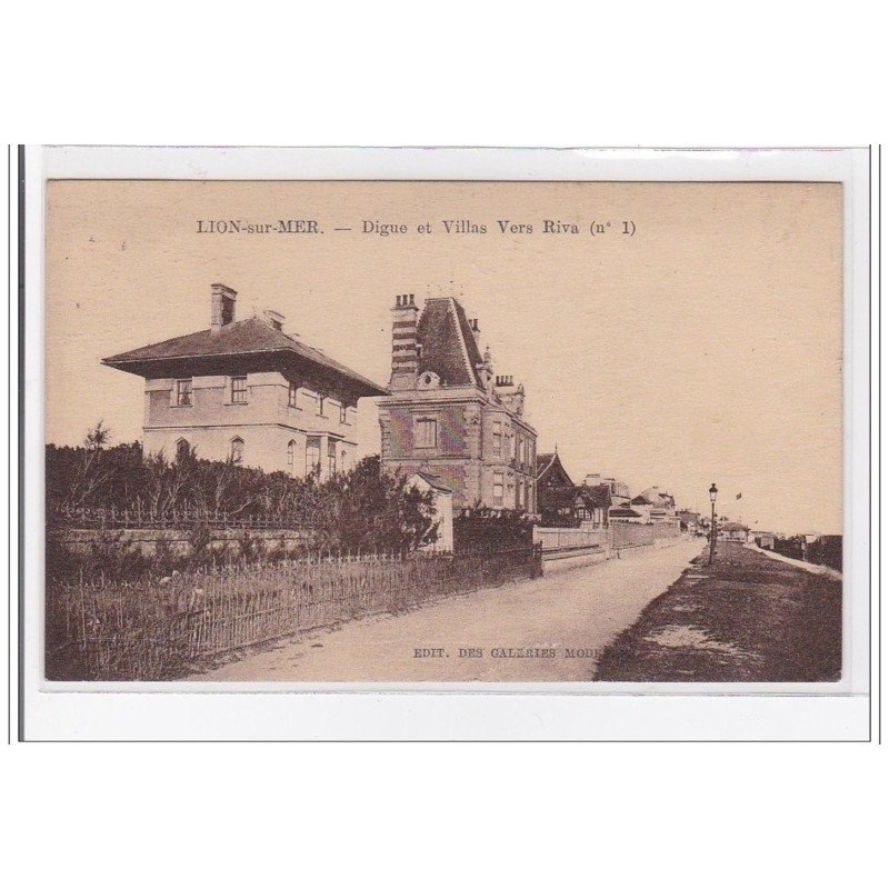 LION-sur-MER : digue et villas vers riva - tres bon etat