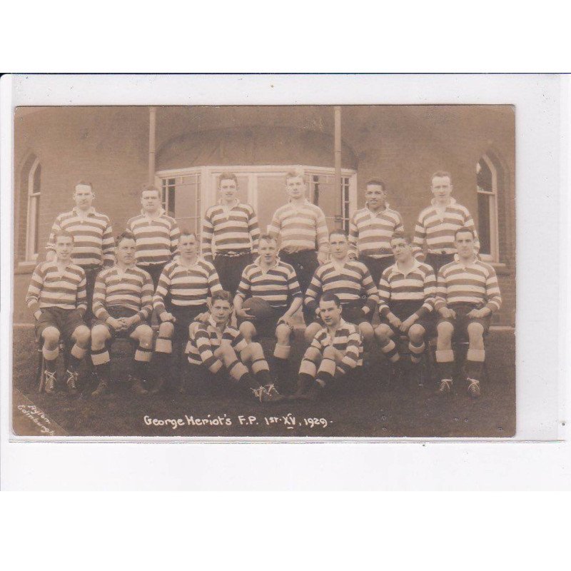 RUGBY: edimbourg, écosse, george heriot's XV, 1929 - très bon état