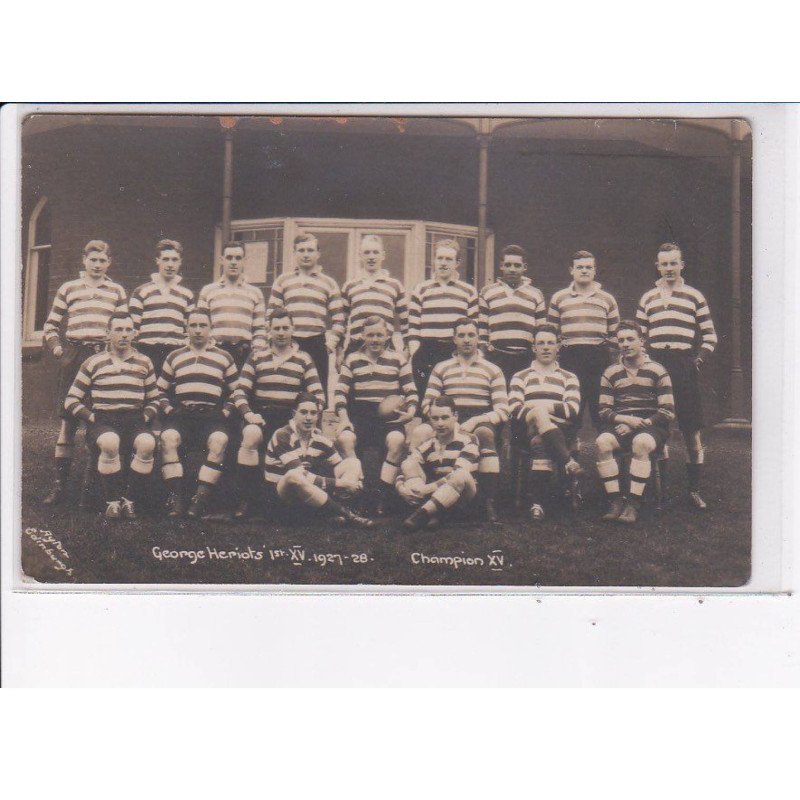 RUGBY: edimbourg, écosse, george heriot's XV, 1929 - très bon état