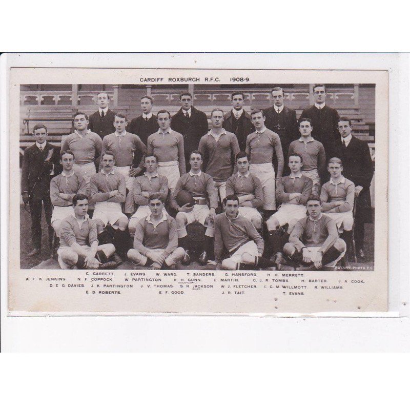 RUGBY: cardiff roxburgh R.F.C. 1908-1909 - très bon état