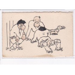 RUGBY: gabard, carte dessinée - très bon état