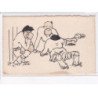 RUGBY: gabard, carte dessinée - très bon état