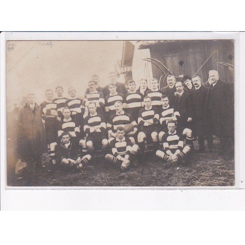 RUGBY: cardiff, à bordeau (?), 1909 - très bon état