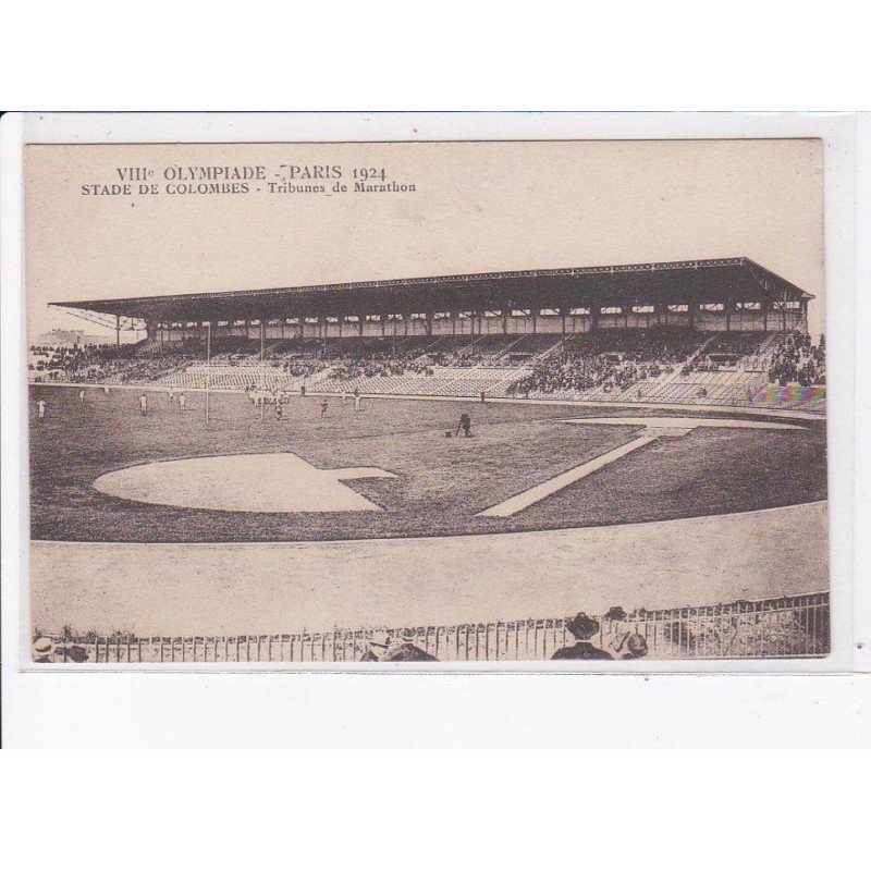 RUGBY: VIIIe olympiade paris 1924, stade de colombes, tribunes de marathon - très bon état