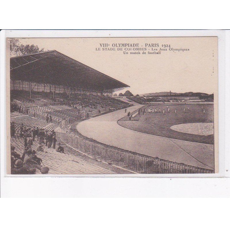 RUGBY: VIIIe olympiade paris 1924, stade de colombes, jeux olympiques, un match de football - très bon état