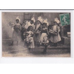 AUXERRE: retraite illuminée de 1908, bouquetières - très bon état