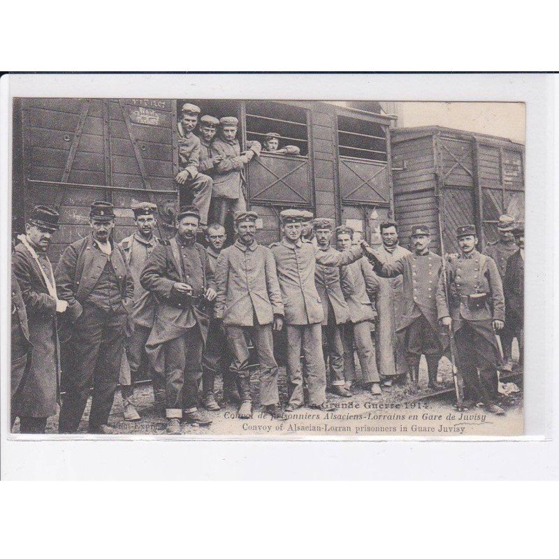 JUVISY: guerre 1914, convoi de prisonniers alsaciens-lorrains en gare de juvisy - très bon état