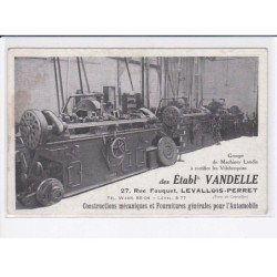 LEVALLOIS-PERRET: groupe machines landis rectifier les vilebrequins établissement vandelle automobile - état