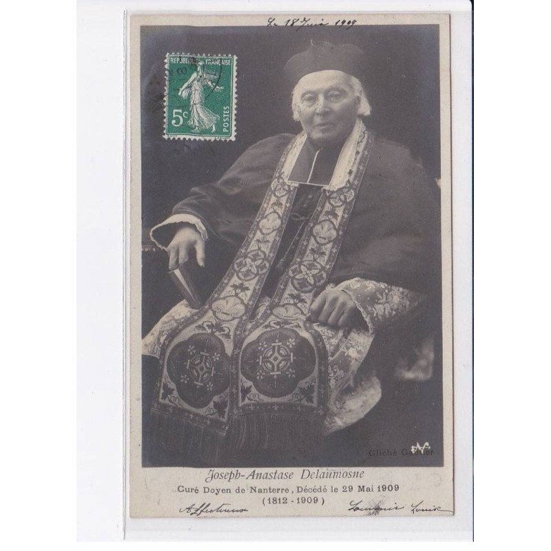 NANTERRE: joseph-anastase delaumosne, curé doyen de nanterre, décédé le 29 mai 1909 - très bon état
