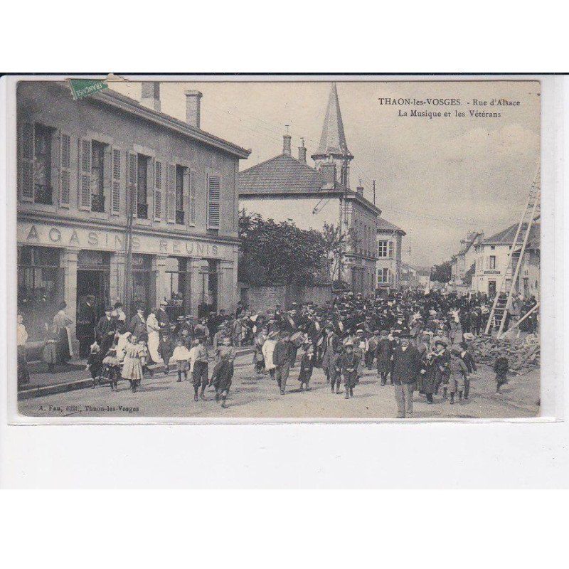 THAON-les-VOSGES: rue d'alsace, la musique et les vétérans - très bon état