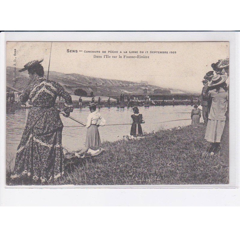 SENS: concours de pêche à la ligne du 17 septembre 1905 dans l'ile sur la fausse-rivière - très bon état