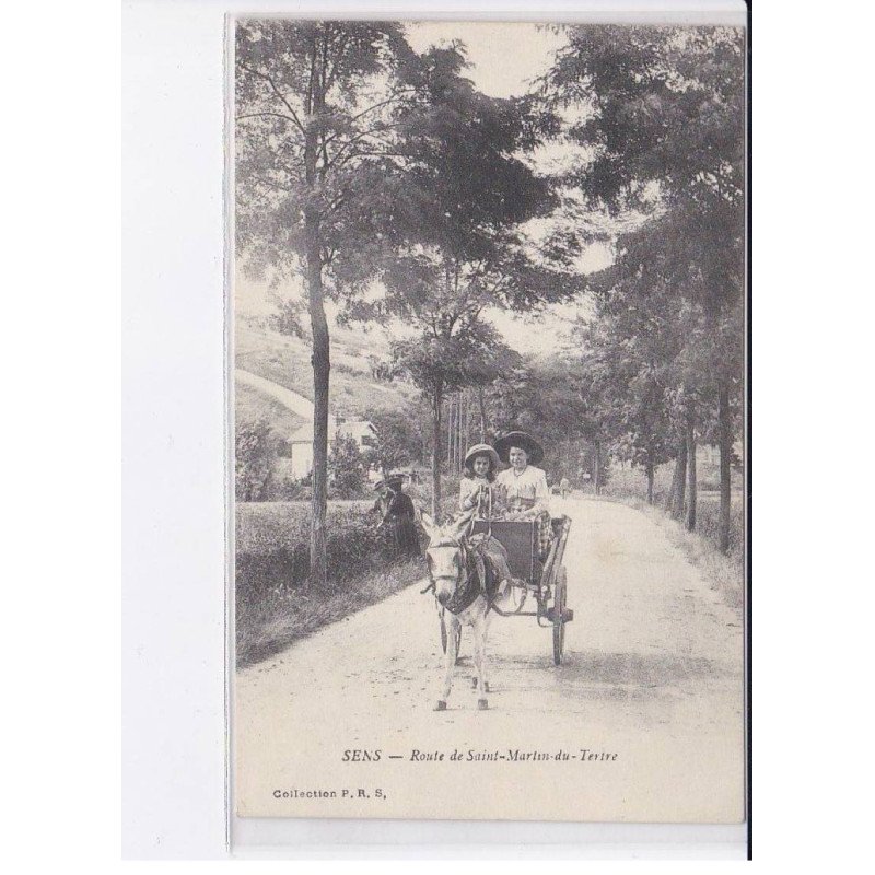 SENS: route de saint-martin-du-tertre, attelage âne - très bon état