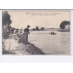 SENS: concours de pêche à la ligne du 17 septembre 1905 pour dames, quai d'yonne - très bon état