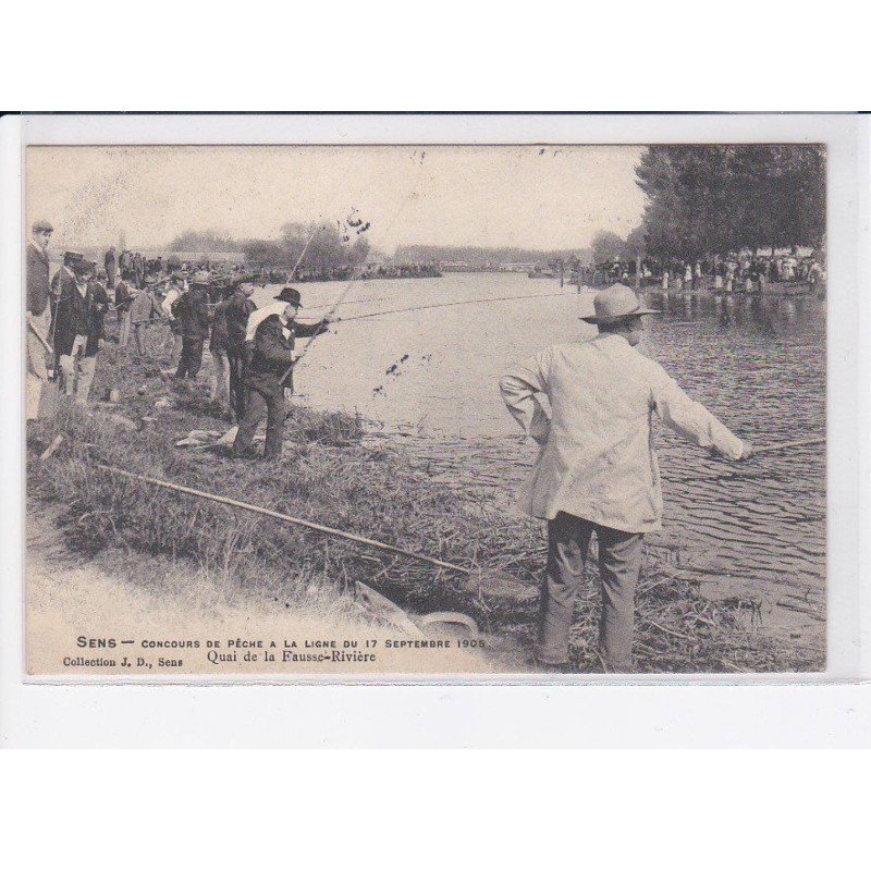 SENS: concours de pêche à la ligne du 17 septembre 1905, quai de la fausse-rivière - très bon état