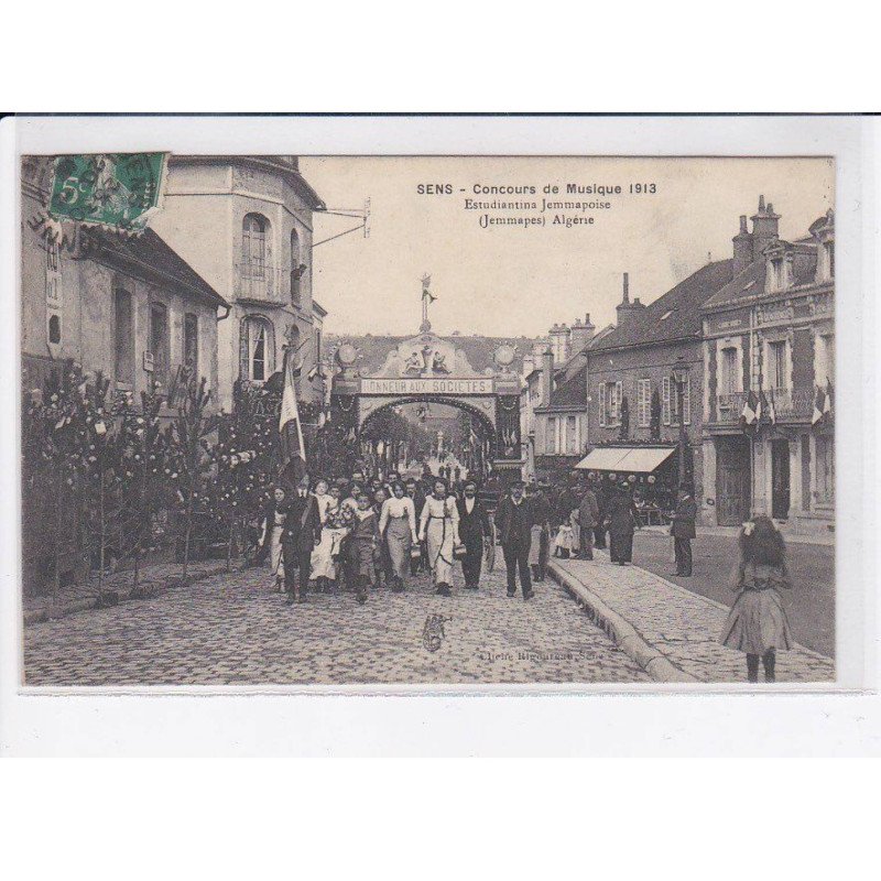 SENS: concours de musique 1913, estudiantina jemmapoise - très bon état