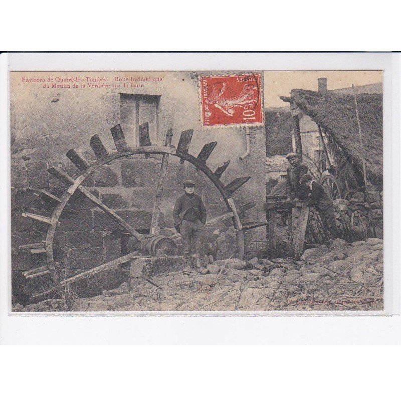 environs de QUARRE-les-TOMBES: roue hydraulique du moulin de la verdière la cure - très bon état