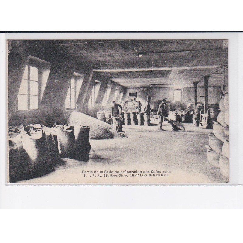 LEVALLOIS-PERRET: partie de la salle de préparation des cafes verts, café - très bon état