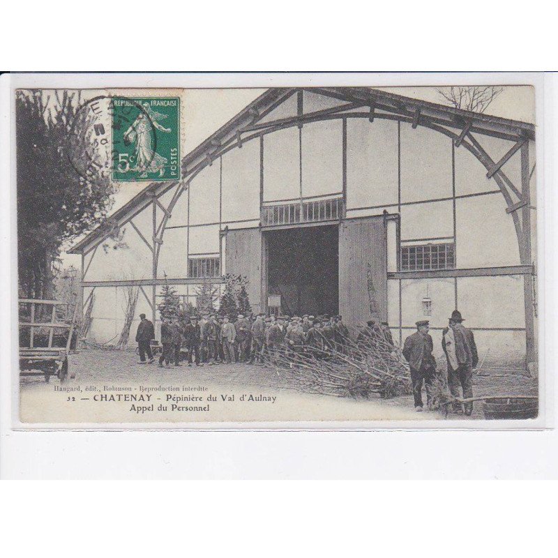 CHATENAY: pépinière du val d'aulnay, appel du personnel - état