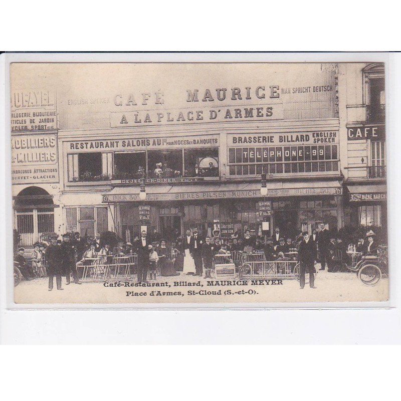 SAINT-CLOUD: café maurice, à la place d'armes, billard, brasserie - très bon état